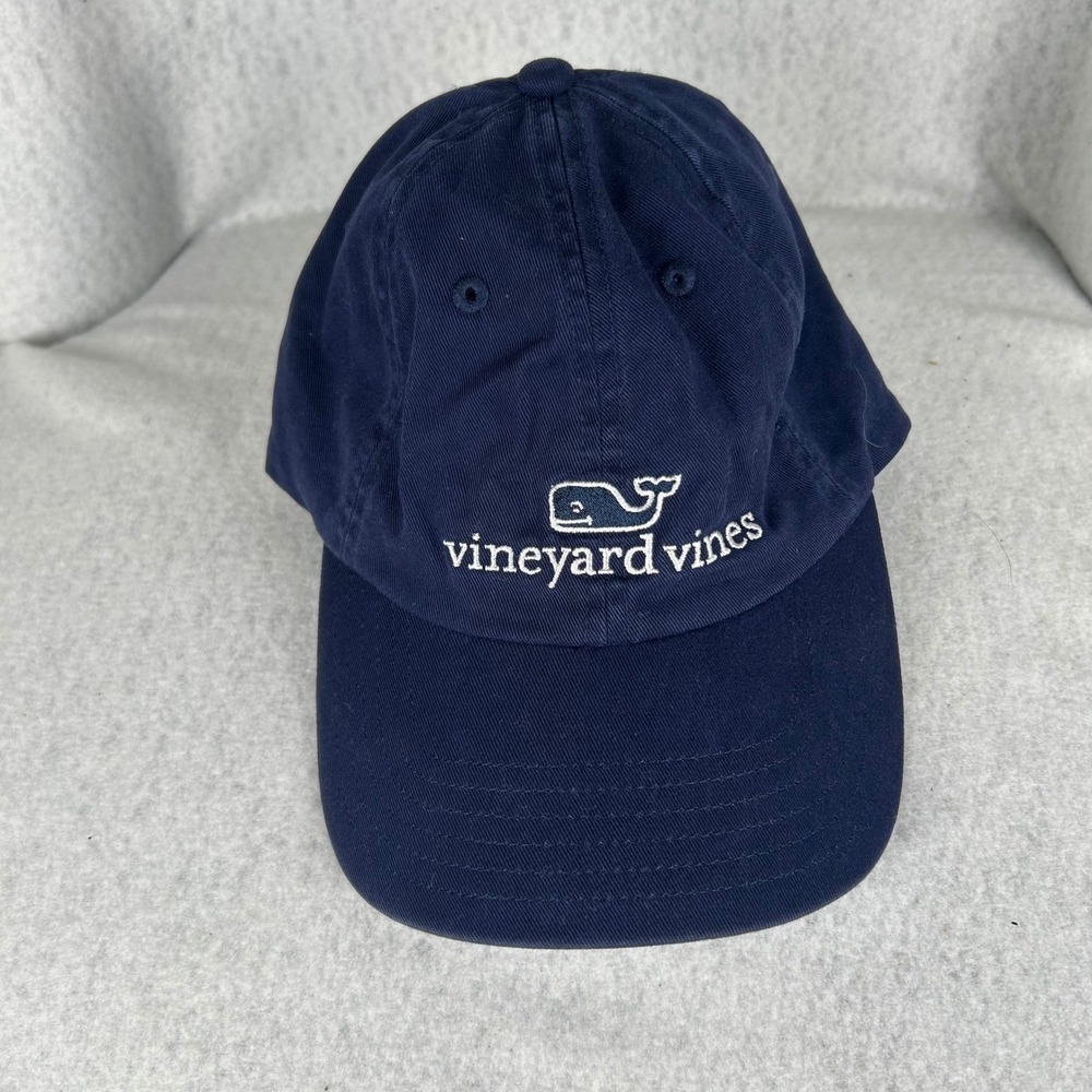 Vineyard‎ Vines Baseball Cap Mens OSFA Navy Blue Whale Logo Adjustable Strap Hat